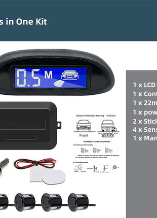 Hippcron Parking Sensor For Car With Auto Parktronic Reverse LED Monitor 4 Sensors Radar Detector System Backlight Display - Riparo82