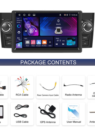 Podofo 7" Car Radio Wireless CarPlay Android Radio For FIAT Punto 2005-20009/Linea 2007-2011 Multimedia GPS FM WIFI BT Autoradio - Riparo82
