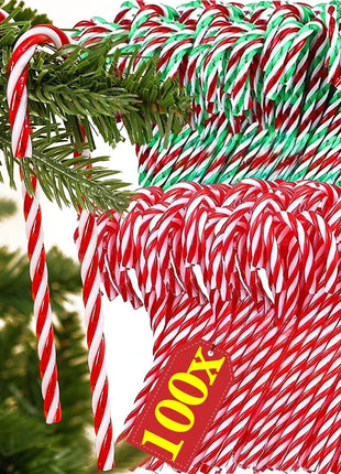 100/10 pezzi di bastoncini di zucchero di Natale ornamento di plastica albero di Natale appeso decorazione stampella intrecciata bastoncini di zucchero favore di partito al coperto - riparo82