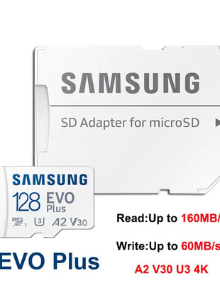 Scheda di memoria SAMSUNG EVO/PRO Plus Scheda Micro SD 64G A1 128G 256G 512G U3 A2 V30 Registratore unità Monitor Fotocamera Scheda TF dedicata