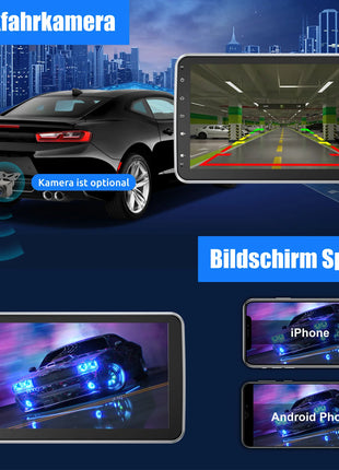 ESSGOO 10.1 Inch 8 Core 6G+128G Carplay 4G Android 14 Car Radio 1 DIN Rotatable Screen GPS NAVI AM DSP USB Wifi with Microphone - Riparo82