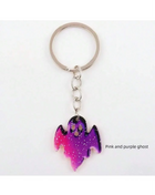 Halloween metal keychain contrast spider ghost bat acrylic material personalized decorations holiday party gifts. - Riparo82
