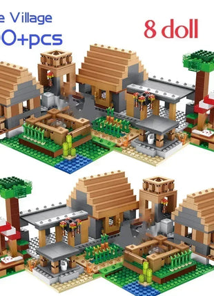 The Cave Village Mine Farm TreeHouse Deep Dark Battle Construccie Building Block Modello Giocattoli Fai da te per bambini Regalo di Natale