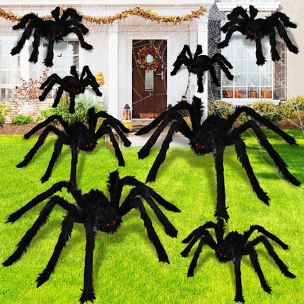 200cm Halloween Spiders Outdoor Decoration Halloween Plush Spiders Giant Spider for Indoor Outdoor Garden Party Decoration