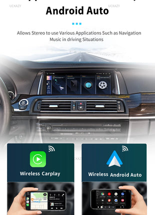 Uckazy 8 Core Wireless Carplay AutoRadio Android 14 For BMW 5 Series F10 F11 2010-2016 CIC NBT Car Multimedia Screen Player GPS Navigation Stereo Carplay Audio - Riparo82
