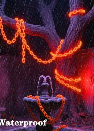 2/3M Halloween Plastic Chain Lights Props Chains with 8 Lighting Modes String Lights for Skeleton Dog Spooky Outdoor Decorations - Riparo82