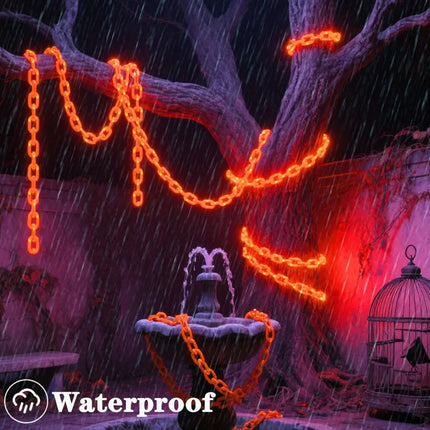 2/3M Halloween Plastic Chain Lights Props Chains with 8 Lighting Modes String Lights for Skeleton Dog Spooky Outdoor Decorations