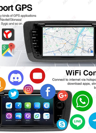 2 Din Car Radio for Seat Ibiza 2009-2013 Audio Multimedia Player CarPlay Android Auto GPS Bluetooth WIFI FM RDS Autoradio - Riparo82