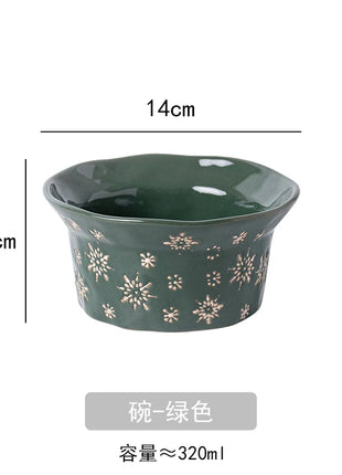 1PC squisito stoviglie natalizie piatti in ceramica piatti per insalata di frutta colazione tazze per il latte cucina domestica ciotole per noodle in ceramica - riparo82