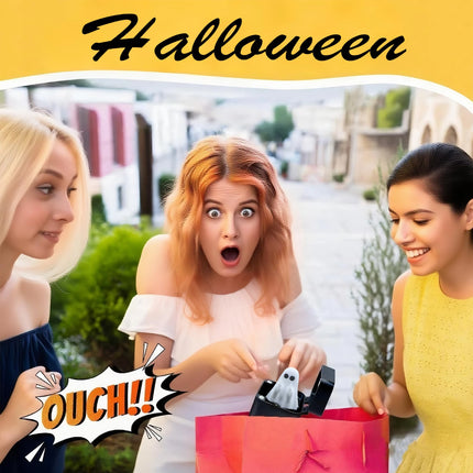 Halloween Creative Cute White Ghost Ornament Finger Surprise Gift Funny Prank Pop Up Gift Surprise Party