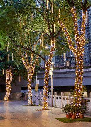 20M/Rotolo 200LED Esterno LED String Fata Luce Impermeabile Cavo Nero Spina UE Ghirlanda Lampada Natale Patio Decorazione del Giardino illuminazione - riparo82