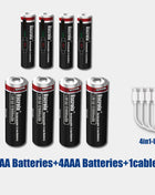 Batterie ricaricabili AA12000mAh AAA 8000mAh ad alta capacità Batterie ricaricabili AA agli ioni di litio Batteria AAA con cavo USB-C - riparo82