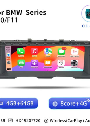 Uckazy 8 Core Wireless Carplay AutoRadio Android 14 For BMW 5 Series F10 F11 2010-2016 CIC NBT Car Multimedia Screen Player GPS Navigation Stereo Carplay Audio - Riparo82