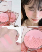 Monochrome Blush Palette, Powder Palette Multi-Colored Blush Powder Blushing Rose, Matte, Bold, Lightweight, Blends Easily