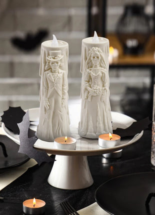 Halloween Horror Ghost Bride Groom LED Candle Electronic Light Halloween Skeleton Lamp Party Decoration Flameless Night Lights - Riparo82