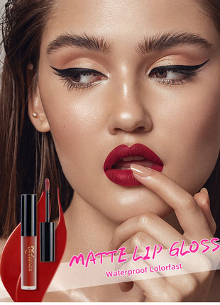 NICEFACE Nude Liquid Lipstick Ultra Matte Velvet Long Lasting Women Beauty Red Nonstick Cup Waterproof Lip Gloss Lips Cosmetics - Riparo82