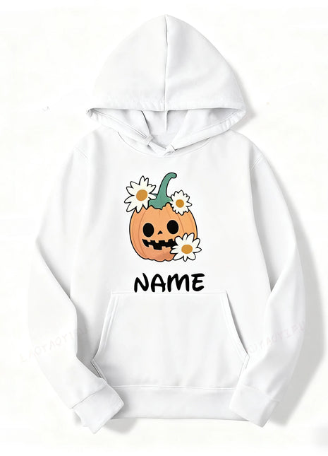 Halloween Name  Pumpkin Face Cute Ghost Family  Spooky Season Matching Funny Skull Unisex Essentials Trend Hoodie Neutral Hoody - Riparo82