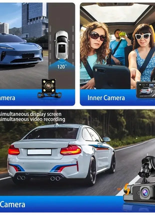 3Camera Dash Cam For Car Camera 1080P Video Recorder WIFI Car DVR 2lens Front Rear View Camera Night Vision Car Accessories - Riparo82