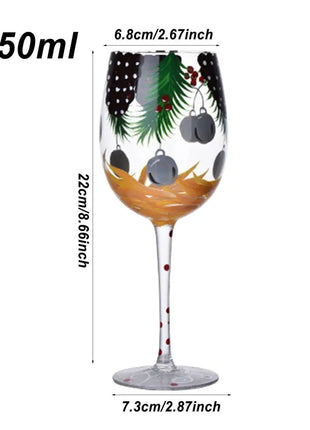 Bicchieri da vino natalizi da 450 ml Albero di Natale di Babbo Natale Aghi di pino Bicchieri da vino rosso per vino Succo di champagne - riparo82