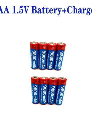 Batterie AA Ricaricabili 1,5V 9800mAh - Alcaline per LED, MP3, Giocattoli - riparo82