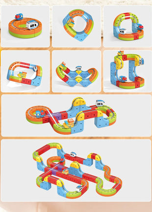 Set di vagoni con pista magnetica elettrica - Giocattolo puzzle per bambini versatile Blocchi magnetici antigravità Veicolo da gioco Regalo di compleanno - riparo82