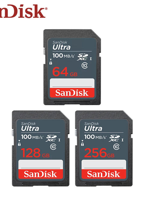 Scheda di memoria SanDisk SDXC 256GB 128GB 64GB SDHC 32GB 16GB U1 Class10 Scheda SD Memoria Flash ad alta velocità Scheda digitale di archiviazione