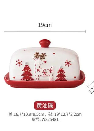 Set di stoviglie in ceramica di natale piatto da pranzo occidentale colorato sottosmalto di alta qualità piatto decorativo per posate per la cena del Festival - riparo82