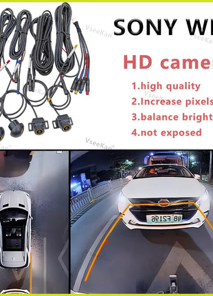 car 360°Panoramic Camera AHD1080P Front/Rear/Left/Right Camera 360 Panoramic Accessories for android multimedia Golden fisheye - Riparo82