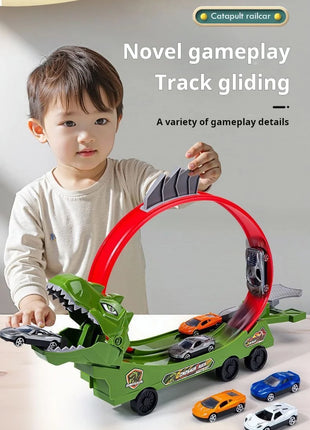 Dinosauro Pista Auto Scorrevole Ferrovia Giocattolo Squalo Binario Assemblato Fai da Te Bambini Giocano Veicoli Giocattoli Educativi per I Ragazzi Regalo - riparo82