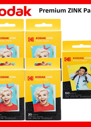 20-100 fogli per carta fotografica Kodak 2"x3 Premium Zink compatibile con Kodak Smile, Kodak Step, carta PRINTOMATICA