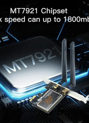 FENVI WiFi 6 adattatore PCIe 1800Mbps AX1800 adattatore PCIe Desktop Wireless BT5.2 802.11AX scheda WiFi Dual Band 2.4G/5G per Win10/11 - Riparo82