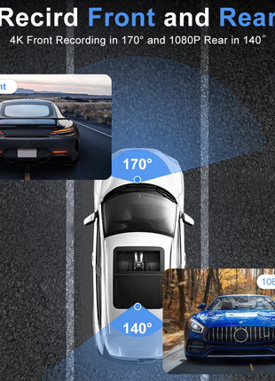 Dash Cam For Cars 4k Dual Camera Wifi Dashcam 24h Parking Monitor Front And Rear Dvr Night Vision Kamera Samochodowa Rejestrator - Riparo82