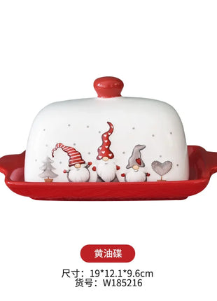 Set di stoviglie in ceramica di natale piatto da pranzo occidentale colorato sottosmalto di alta qualità piatto decorativo per posate per la cena del Festival - riparo82