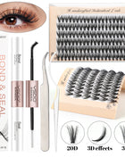 10D/20D/30D Fake Eyelashes Extensions Kit Lash Bond and Seal False Eyelashes Makeup Set DIY Long Lashes Clusters Make up Tool - Riparo82