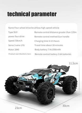 Teeggi 16101 /16102 PRO 1:16 Auto RC ad alta velocità con luce LED Drift 70KM/H 4WD RC Off-Road Car Monster Truck Giocattolo per i regali del capretto