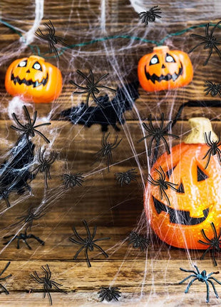 4.5x5cm Artificial Plastic Spiders Mini spider Black Fake Spiders Halloween Prank Props for Halloween DIY Party Decoration - Riparo82