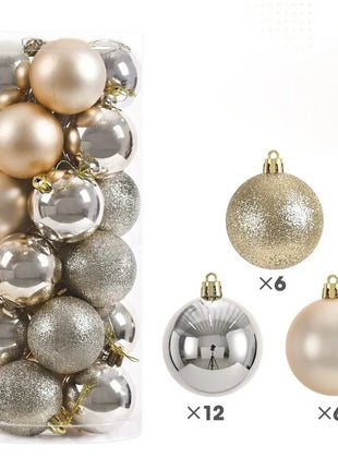 24 pezzi 6 cm grandi decorazioni con palline di Natale appese ornamenti pendenti per albero di Natale decorazioni per feste a casa di Natale 2026 accessorio di Capodanno - riparo82