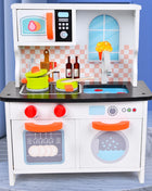 Set da gioco per mini frigorifero da cucina per bambini in legno - Pentole realistiche per giochi di finzione Regali di compleanno unisex per ragazzi e ragazze - riparo82