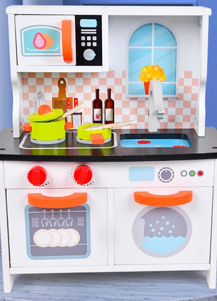 Set da gioco per mini frigorifero da cucina per bambini in legno - Pentole realistiche per giochi di finzione Regali di compleanno unisex per ragazzi e ragazze - riparo82