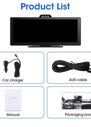 11.26 Inch 4K DVR Wireless CarPlay & Android Auto Dash Cam Bluetooth Audio GPS Navigation Dashboard Dual Lens Video Recorder - Riparo82