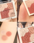 Makeup Blush Palette Natural Contour Highlight Palette Matte Pearlescent Embossed Petal Orange Blush Rouge Petal Blush Palette
