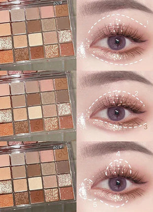 Palette Pearly Eyeshadow Glitter Earth Color Eyeshadows Shiny Eye Shadow Pallet Makeup Pigmentos Natural Cosmetic Free Shipping - Riparo82