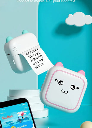 Mini Printer Portable Label Self-adhesive Sticker Color Thermal Paper Wireless Bluetooth Printing For Phones Photo - Riparo82