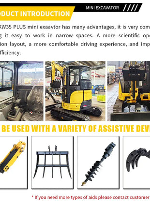 Piccolo escavatore diesel da 3,5 tonnellate, gru cingolata da 3 tonnellate, potente forza di sollevamento e scavo dell'escavatore - riparo82