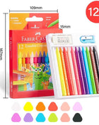 12/24 Colors Faber Castell Erasable Plastic Crayons Eraser and Sharpener School Supplies Non Toxic Crayons for Toddlers Washable