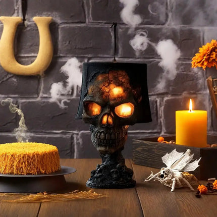 Desk Lamp Halloween Skull Lamp Skull Desk Lamp with Spooky Led Light for Halloween Party Mantel Decoration Unique Room Accent