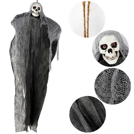 Halloween Party Hanging Skull Skeleton Ghost Ornament Horror Props Haunted House Halloween Party Outdoor Yard Garden Decorations