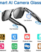 Xiaomi 4k Hd Ai Smart Glasses Camera Wearable Mini Camera Bluetooth Call Voice Assistant Control Smart Sports Camera Glasses - Riparo82