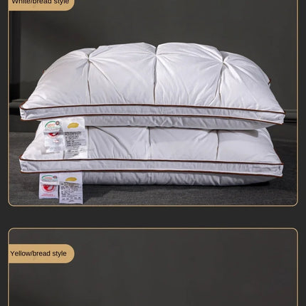 Soft Pillows White Goose Down Feather Pillows for Sleeping Neck Protection Bed Pillows with 100% Cotton Cover