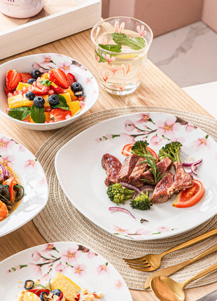 VEWEET ANNIE Set di piatti da tavola in ceramica porcellanata da 48 pezzi con ciotola, piatto da dessert, piatto da zuppa, piatto piano per 12 persone - riparo82